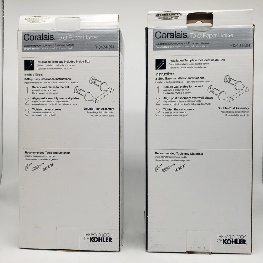 Lot Of 2 Kohler Toilet Paper Holder Brushed‎ Nickel R13434-BN Coralais Sealed